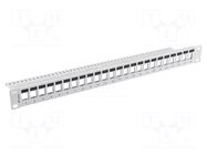 Patch panel; white; Number of ports: 24; Standard: 19"; rack 19" LANBERG