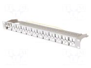 Patch panel; white; Number of ports: 48; Standard: 19"; rack 19" LANBERG
