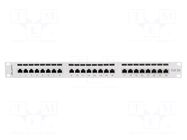 Patch panel; white; Number of ports: 24; Standard: 19"; Cat: 5e LANBERG