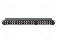 Patch panel; black; Number of ports: 48; Standard: 19"; Cat: 5e LANBERG