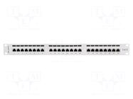Patch panel; white; Number of ports: 24; Standard: 19"; Cat: 6; RACK LANBERG
