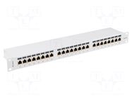 Patch panel; white; Number of ports: 24; Standard: 19"; Cat: 6a LANBERG