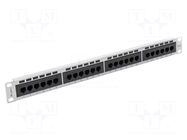 Patch panel; white; Number of ports: 24; Standard: 19"; Cat: 5e LANBERG