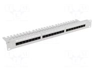 Patch panel; white; Number of ports: 24; Standard: 19"; Cat: 5e LANBERG