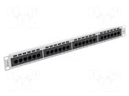 Patch panel; white; Number of ports: 24; Standard: 19"; Cat: 6; RACK LANBERG