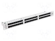 Patch panel; white; Number of ports: 48; Standard: 19"; Cat: 6; RACK LANBERG