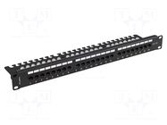 Patch panel; black; Number of ports: 24; Standard: 19"; Cat: 6a LANBERG