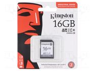 Memory card; microSDHC; R: 100MB/s; W: 80MB/s; Class 10 UHS I U3 KINGSTON TECHNOLOGY