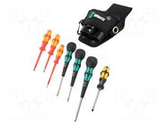 Kit: screwdrivers; belt pouch; Phillips,slot; 8pcs. WERA