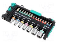 Kit: socket bits; hex key,slot,Torx®,Torx® with protection WERA