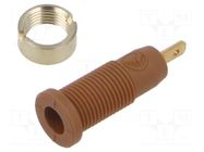 Connector: 2mm banana; socket; 10A; 1kV; 28mm; brown; screw HIRSCHMANN T&M
