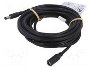 Cable; DC 5,5/2,1 plug,DC 5,5/2,1 socket; straight; black; 5m GOOBAY