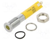 Indicator: LED; flat; yellow; Ø6mm; IP67; Q6; brass; ØLED: 3mm; 100mcd APEM