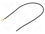 Cable with crimped terminals; H05V-K; 0.5mm2; black; 250mm; ring CHEVAL