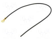 Cable with crimped terminals; H05V-K; 0.5mm2; black; 250mm; ring CHEVAL