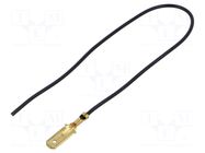 Cable with crimped terminals; H05V-K; 0.35mm2; black; 250mm; flat CHEVAL