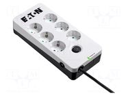 Plug socket strip: protective; Sockets: 6; 250VAC; 10A; IP20 EATON ELECTRIC