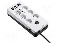 Plug socket strip: protective; Sockets: 6; 250VAC; 10A; IP20 EATON ELECTRIC