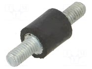 Vibration damper; M3; Ø: 6mm; rubber; L: 7mm; Thread len: 6mm; steel ELESA+GANTER