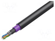Wire; S/FTP; 4x2x23AWG; 7; wire; Cu; Insulation: PE; black; 100m DIGITUS