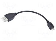 Cable; USB 2.0; USB A socket,USB B micro plug; nickel plated LANBERG