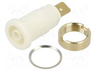 Connector: 4mm banana; socket; 32A; 1kV; white; gold-plated; 33mm HIRSCHMANN T&M