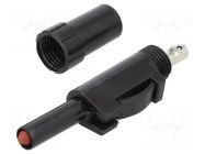Connector: 4mm banana; plug; 16A; 30VAC; 60VDC; black; 1.5mm2; screw HIRSCHMANN T&M