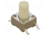 Microswitch TACT; SPST-NO; Pos: 2; 0.05A/12VDC; SMT; none; 2.55N E-SWITCH