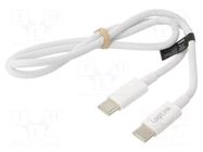 Cable; USB 2.0; USB C plug,both sides; 500mm; white; 480Mbps; 60W LOGILINK