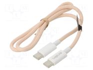 Cable; USB 2.0; USB C plug,both sides; 500mm; pink; 480Mbps; 60W LOGILINK