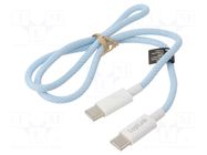 Cable; USB 2.0; USB C plug,both sides; 500mm; blue; 480Mbps; 60W LOGILINK