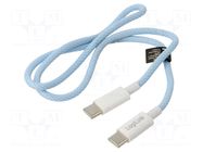 Cable; USB 2.0; USB C plug,both sides; 500mm; blue; 480Mbps; 60W LOGILINK