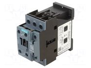 Contactor: 3-pole; NO x3; Auxiliary contacts: NO + NC; 230VAC; 12A SIEMENS