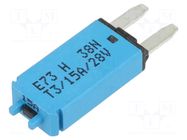 Fuse: resettable; 15A; 28VDC; automotive; MINI GLOSO