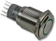 SWITCH, DPCO, 3A, 250VAC, GREEN RING