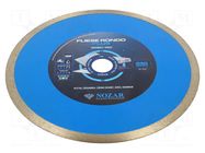 Cutting diamond wheel; Ø: 230mm; Øhole: 25.4mm; Fliese Rondo Plus NOZAR DIAMANTWERKZEUGE