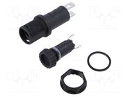 Fuse holder; 5x20mm; 10A; on panel; black; FPG2; 250VAC; UL94V-0 SCHURTER