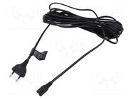 Cable; CEE 7/16 (C) plug,IEC C7 female; 5m; black; 2.5A; 230V LOGILINK