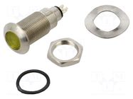 Indicator: LED; flat; yellow; 12÷28VDC; 12÷28VAC; Ø12.7mm; IP67 MARL