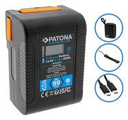 PATONA Platinum V-Mount battery BP-99W PD65 99Wh USB-C USB-A D-Tap DC-out incl. Hardcase, PATONA
