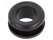 Grommet; Ømount.hole: 13.5mm; Øhole: 10mm; PVC; black; -30÷60°C HELLERMANNTYTON