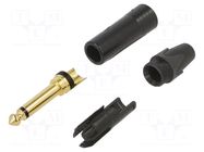 Connector: Jack 6,3mm; plug; male; mono; ways: 2; straight; black NEUTRIK