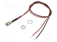 Indicator: LED; recessed; red; 5VDC; Ø6mm; MPR; cables; 300mm; metal BIVAR