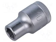 Wrench tip; 6-angles,socket spanner; 10mm; 1/2"; tool steel GEDORE