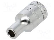 Wrench tip; 6-angles,socket spanner; 4mm; 1/4"; tool steel GEDORE