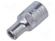 Wrench tip; 6-angles,socket spanner; 4.5mm; 1/4"; tool steel GEDORE
