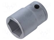 Socket; 6-angles,socket spanner; 27mm; 3/4"; tool steel; L: 54.5mm GEDORE