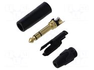Connector: Jack 6,3mm; plug; male; stereo; ways: 3; straight; black NEUTRIK