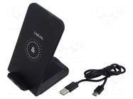 Inductance charger; black; Standard: Qi; 5VDC,9VDC; 15W LOGILINK
