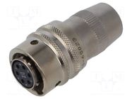 Connector: circular; plug; for cable; PIN: 6; female; soldering AMPHENOL